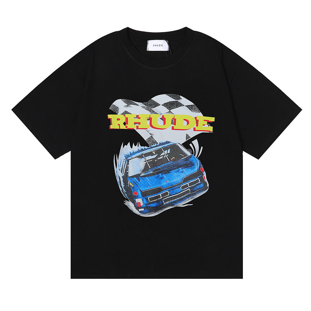 Rhude T Shirt Micro Label Alphabet Racing Print Short Sleeve T-Shirt