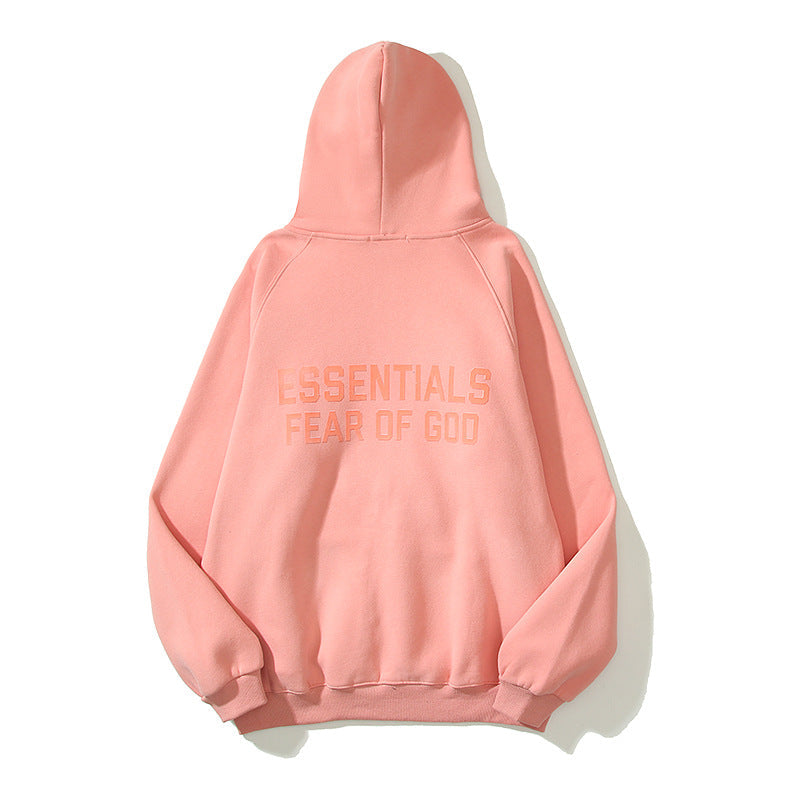 Kanye West Sunday Service Hoodie Fog Flocking Zipper Cardigan Hoodie Fleece Lined