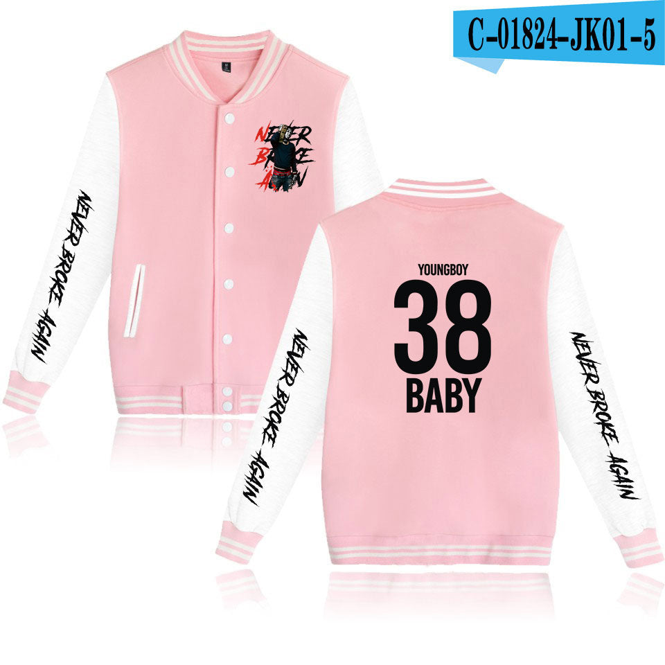 Never Broke Again Hoodie Casual Men'S And Women'S Long Sleeves Baseball Uniform