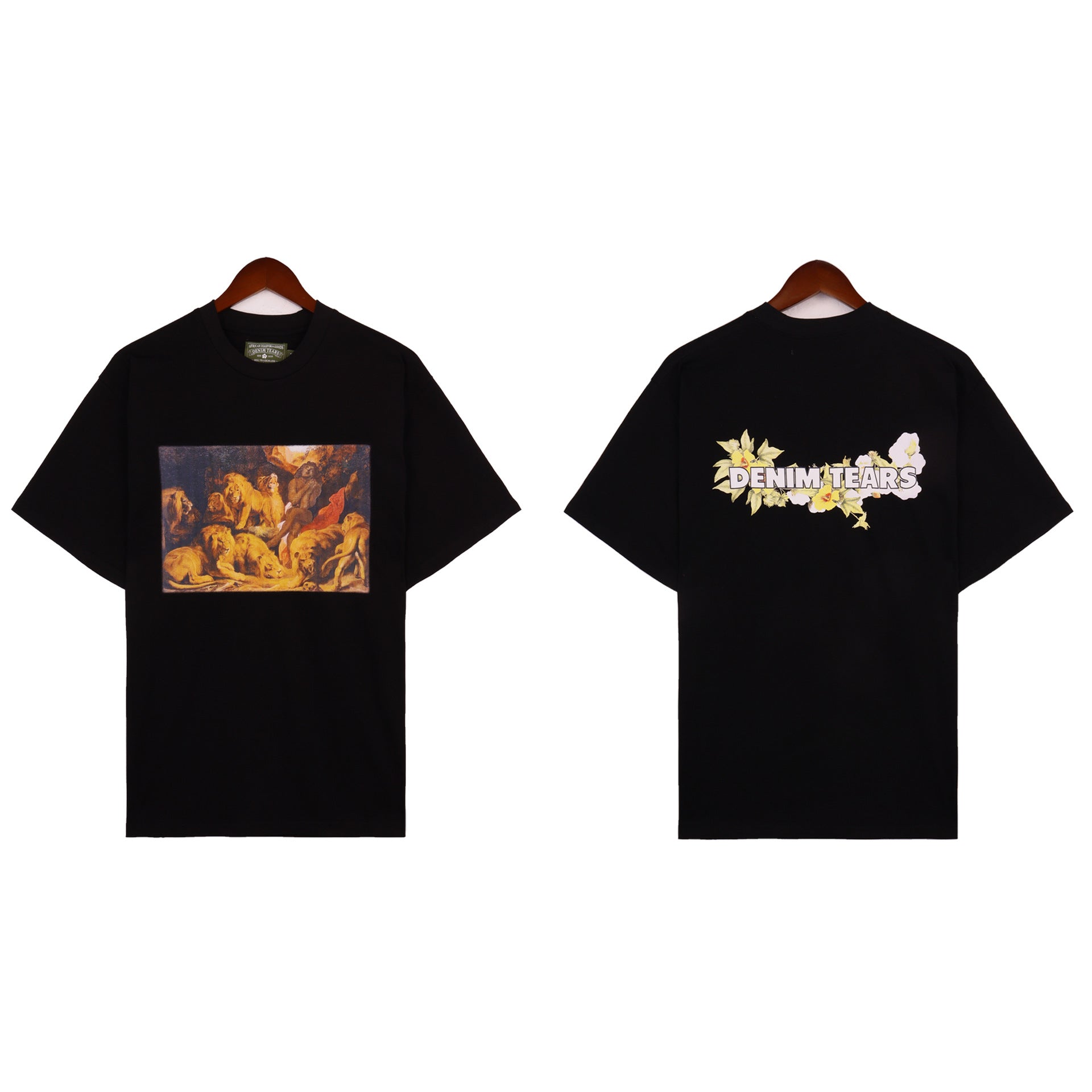 Denim Tears T Shirts Letter Portrait Short Sleeve T-Shirt