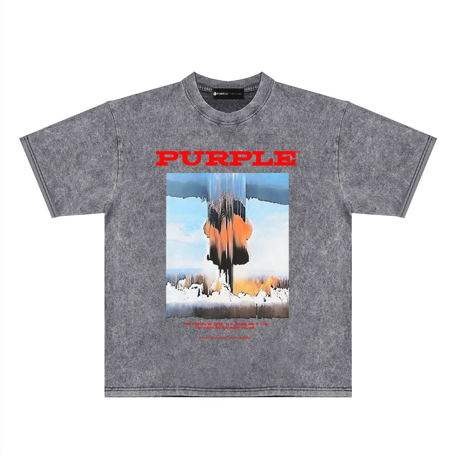 Purple Brand Distressed T Shirts Short Sleeve