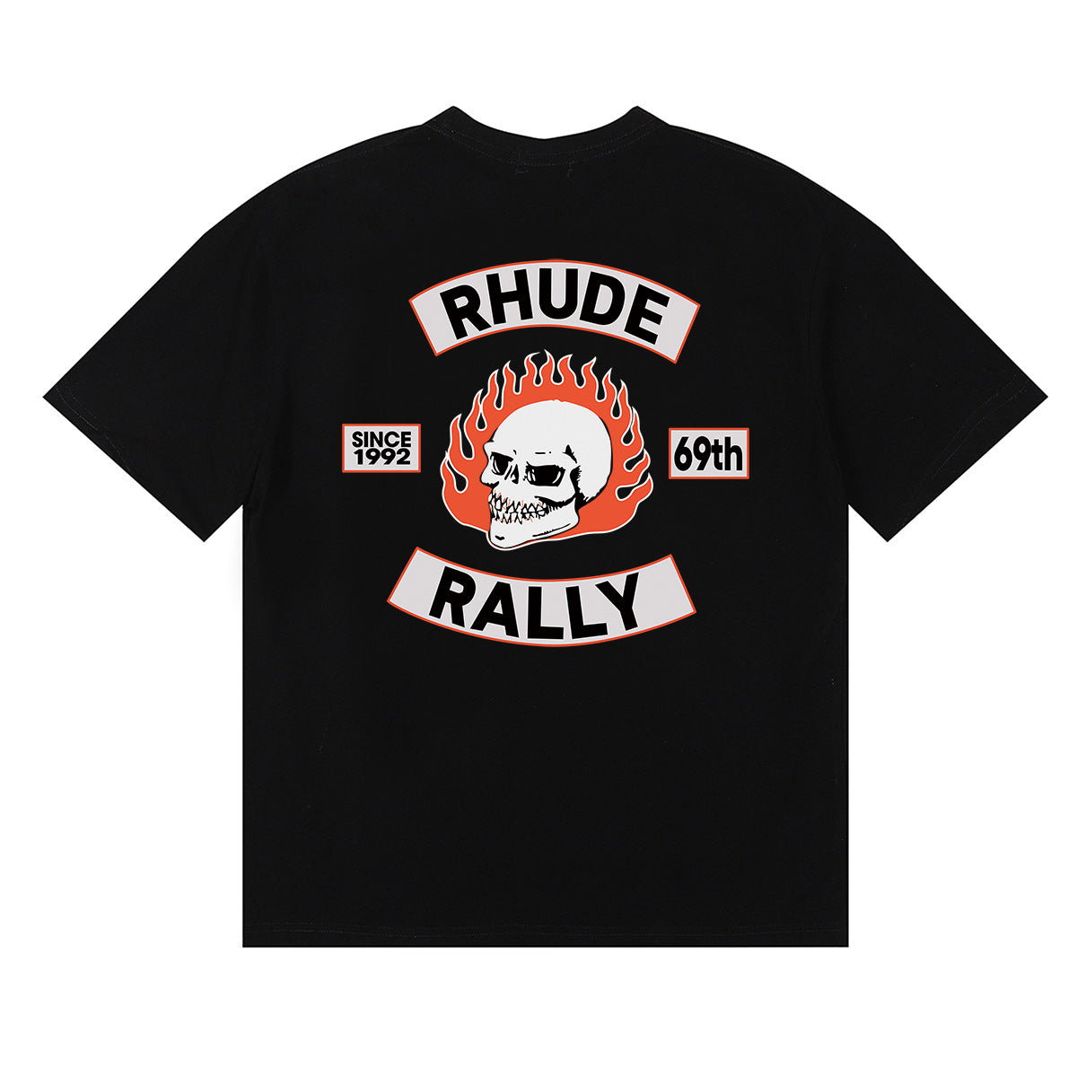 Rhude T Shirt Micro Label Letter Skull Print Short Sleeve T-Shirt
