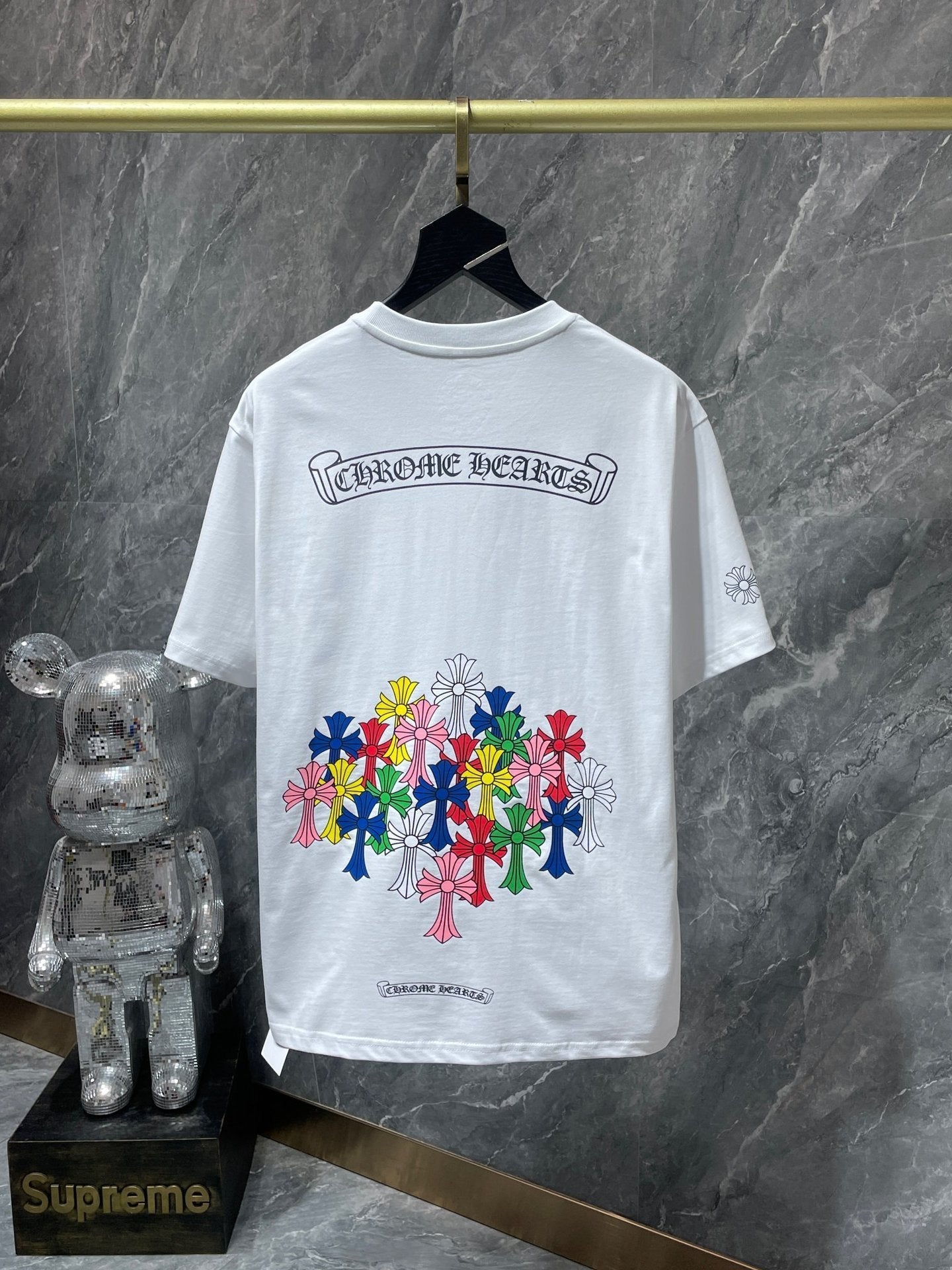 CHH Chrome Hearts T Shirts Letter Color Cross Group Flower Short Sleeve