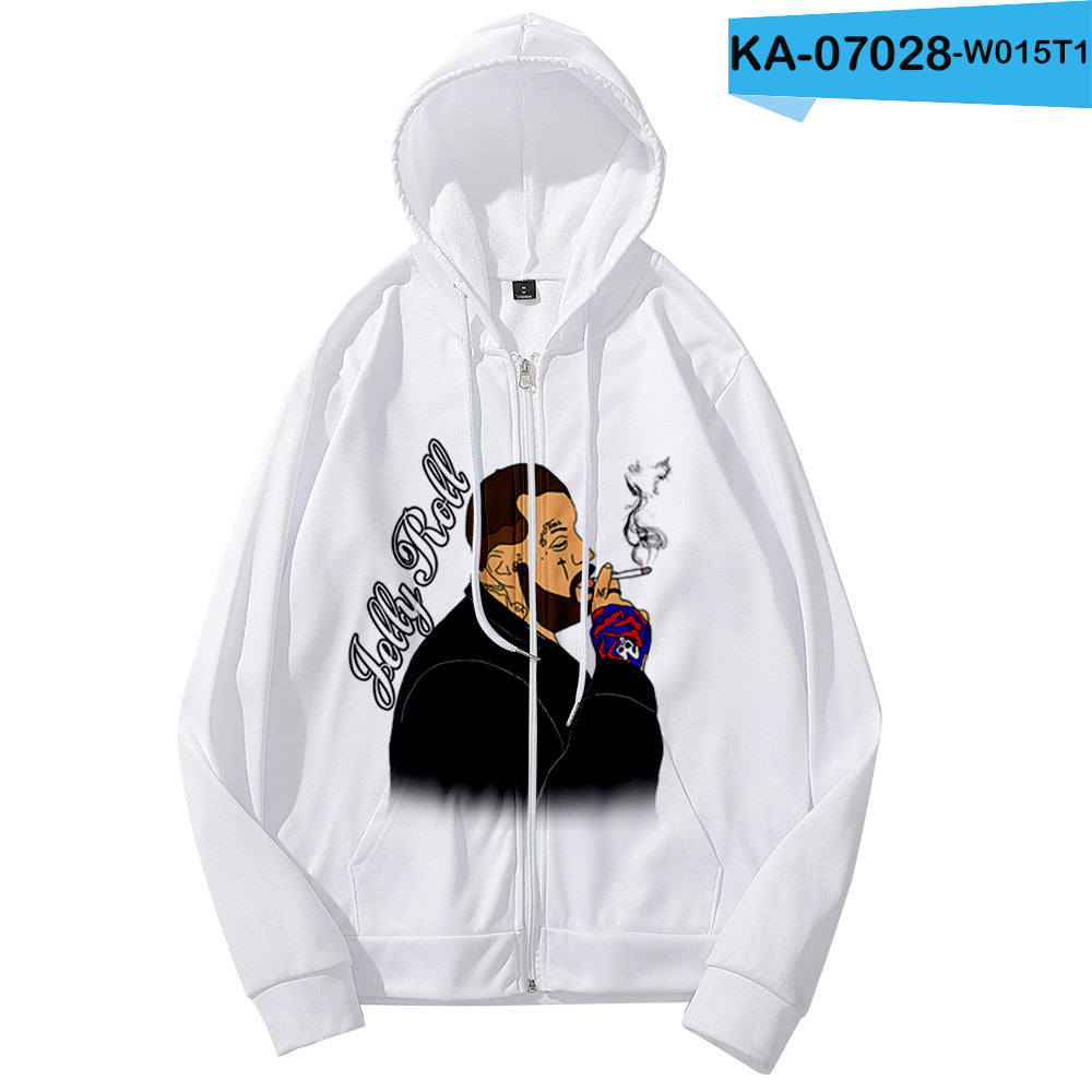Jelly Roll Hoodie 3d Printed Zipper Hooded Men'S Women'S Pullover