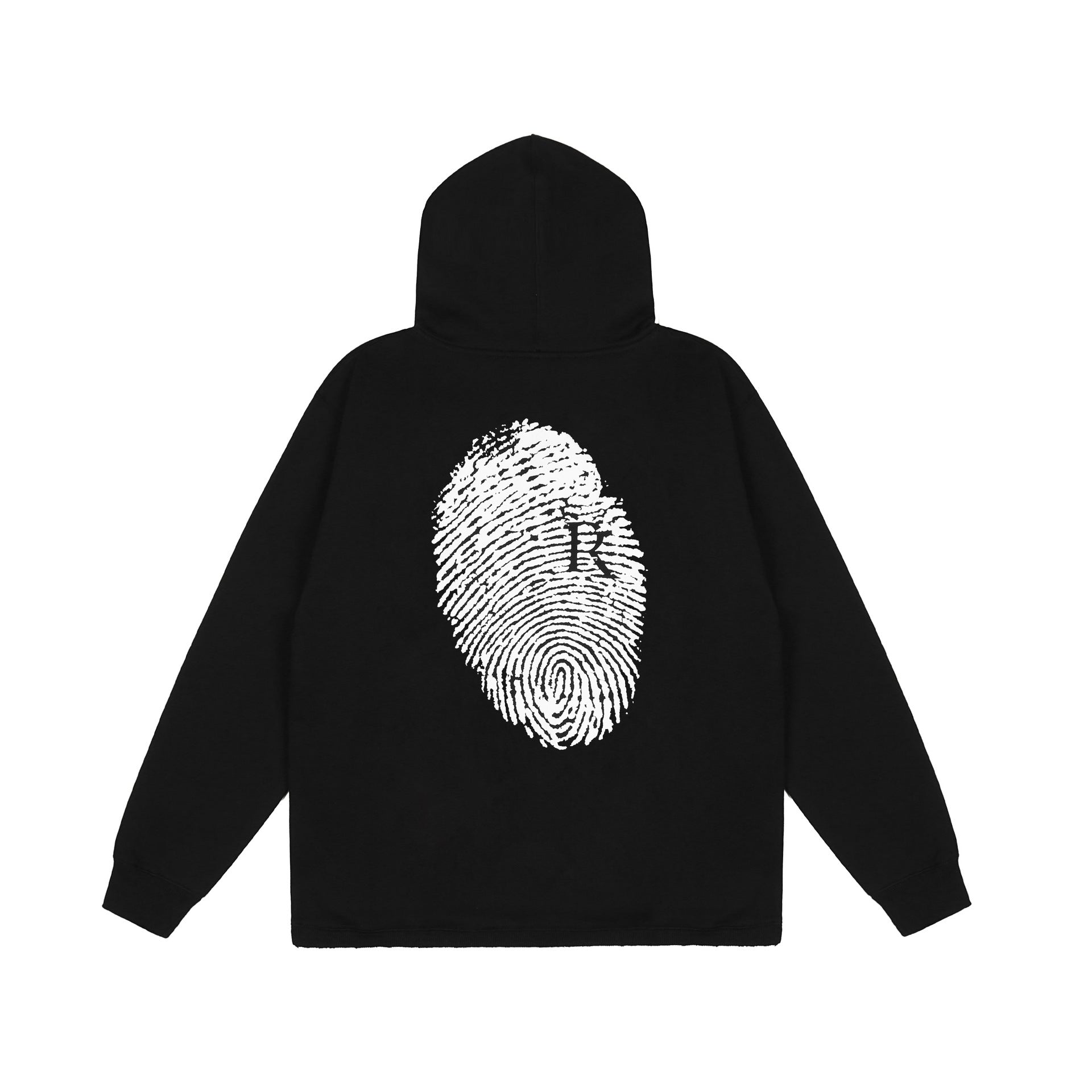 Revenge Hoodie Autumn and Winter Fingerprint Printing Velvet Padded Hooded Sweatshirt
