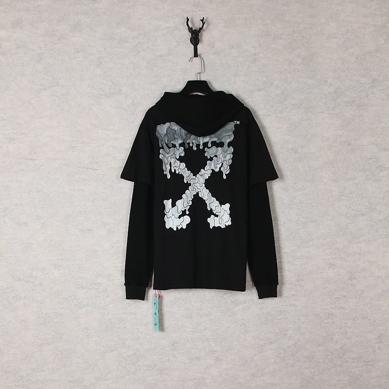 off White Hoodie Melting Arrow Water Drop Printed Hoodie Sweater