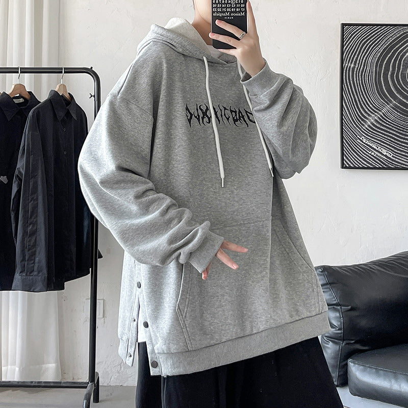 MEN'S Hoodie Floral Print Slit Row Port