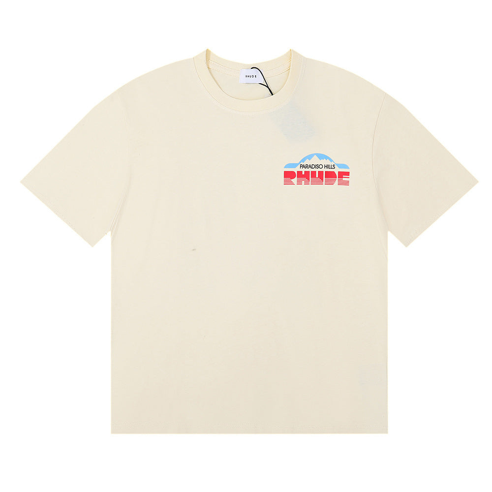 Rhude T Shirt Alphabet Slogan Printed Short Sleeve T-Shirt