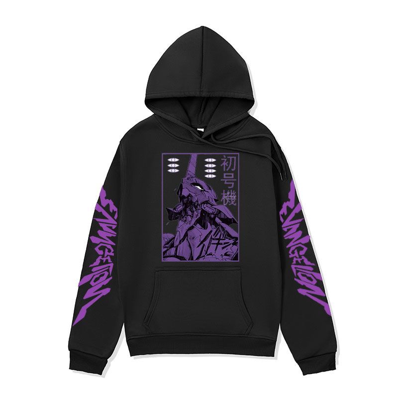 Anime Hoddies Anime Hoodie Tone Evangelion Printed Sweatshirt Spring and Autumn Fleece Hoodies