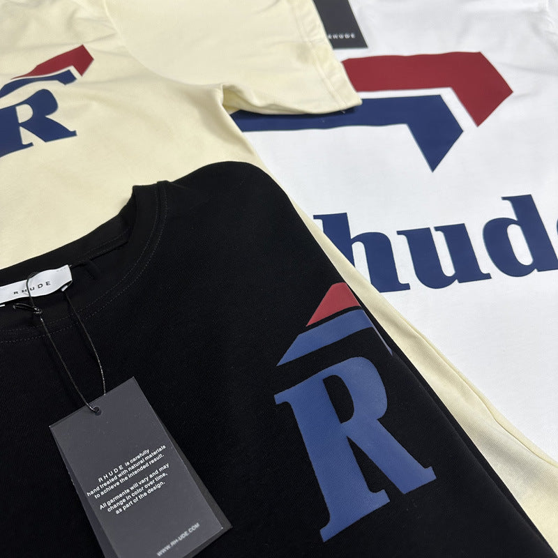 Rhude T Shirt Micro Label Arrow Letter Print Short Sleeve T-Shirt Half Sleeve Shirt