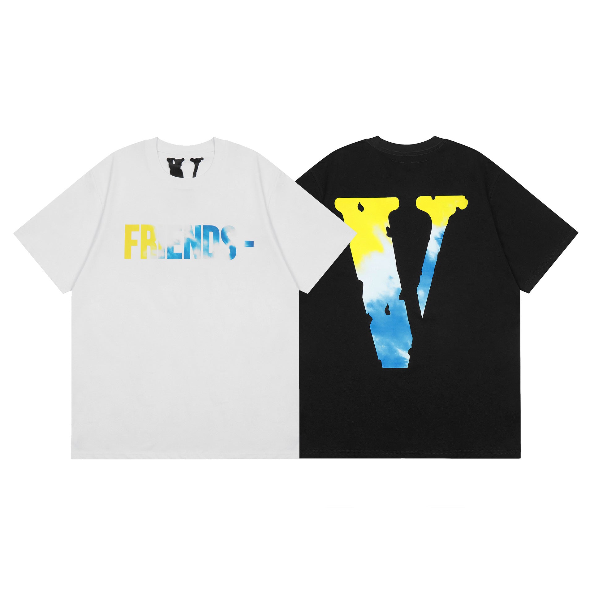 Vlone T Shirt spring and summer gradual change big V pattern
