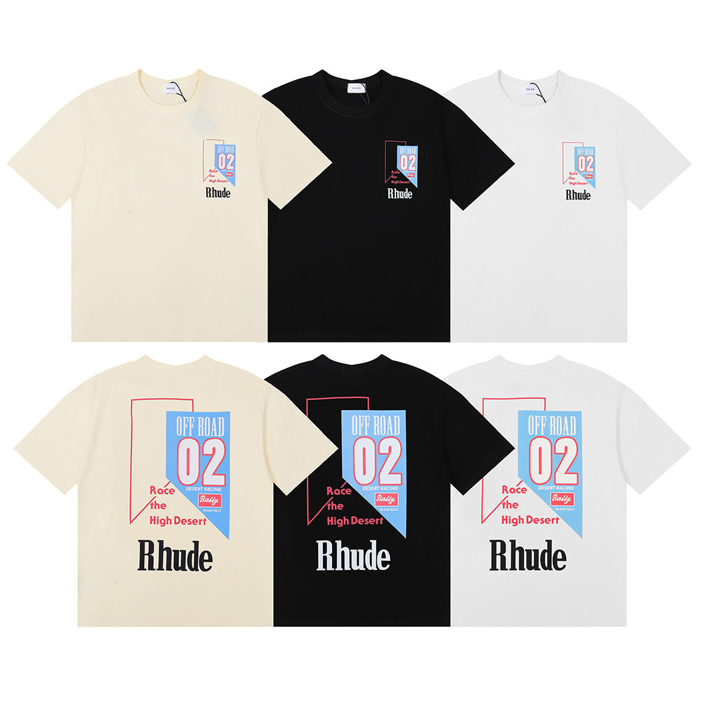 Rhude T Shirt Micro Track Letter Print Short Sleeve T-Shirt
