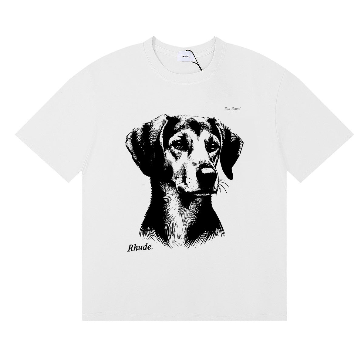 Rhude T Shirt Hound Letter Print Short Sleeve T-Shirt