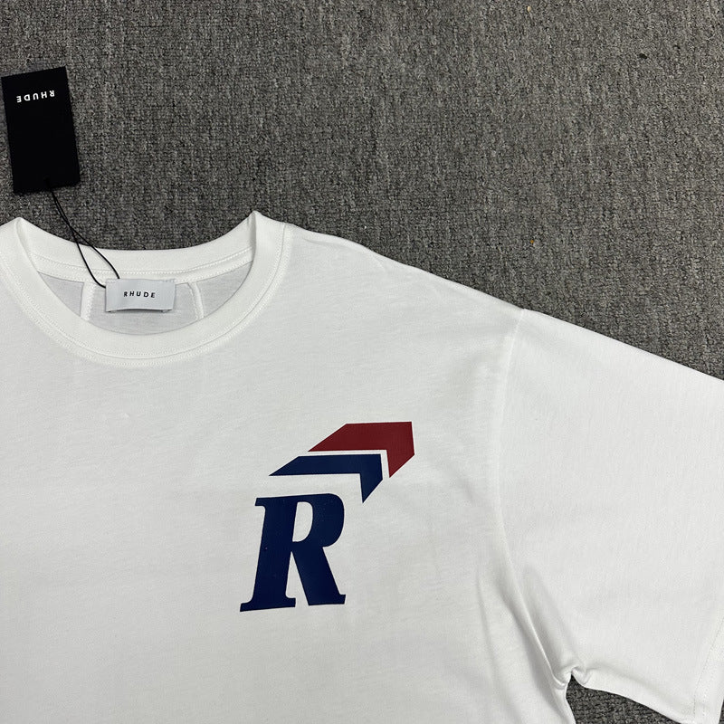 Rhude T Shirt Micro Label Arrow Letter Print Short Sleeve T-Shirt Half Sleeve Shirt