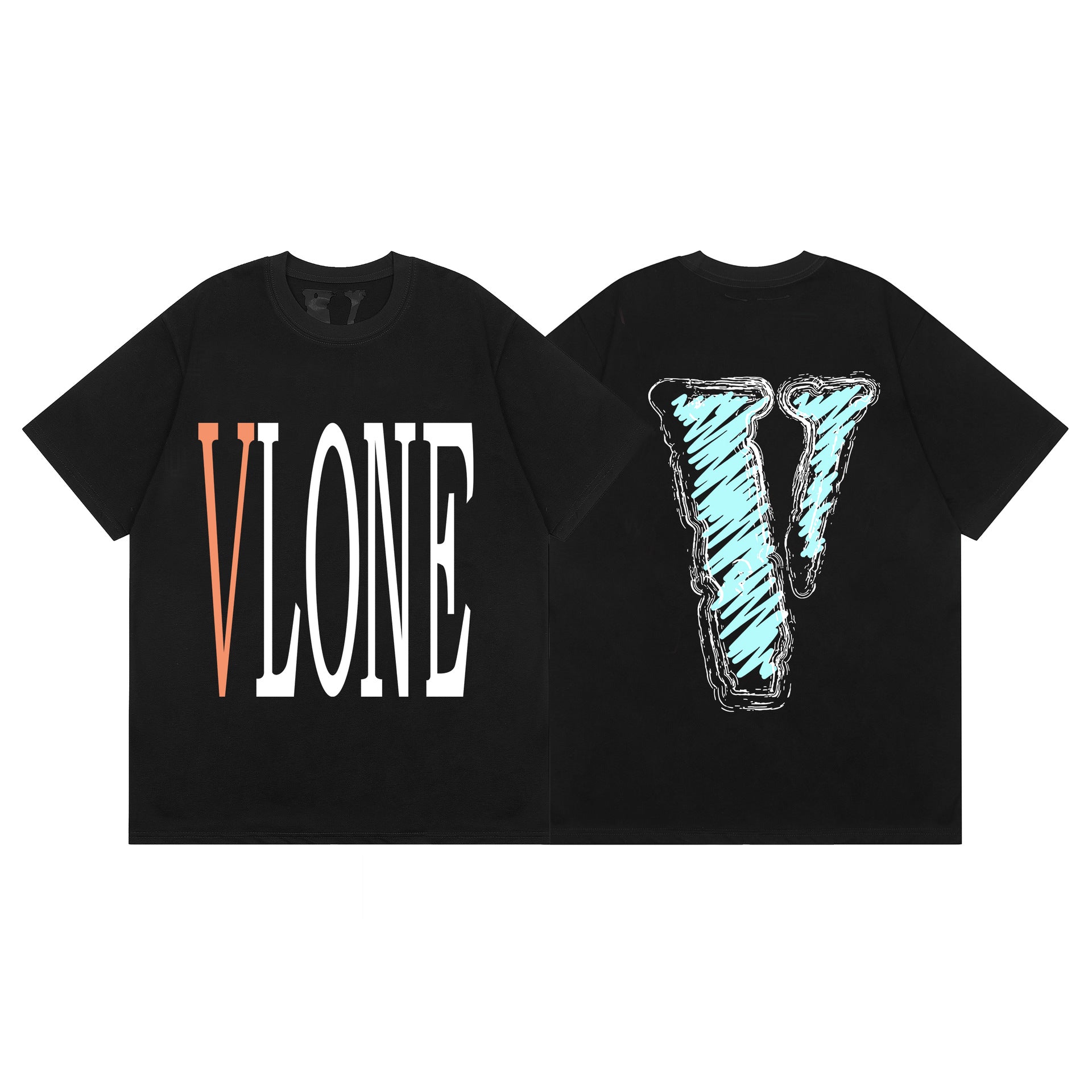Vlone T Shirt Spring Summer Pattern Crew Neck