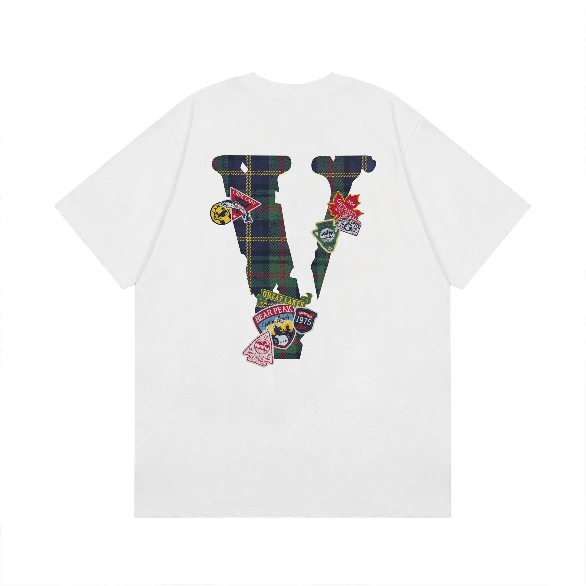 Vlone T Shirt Spring/Summer Print Pattern Crew Neck
