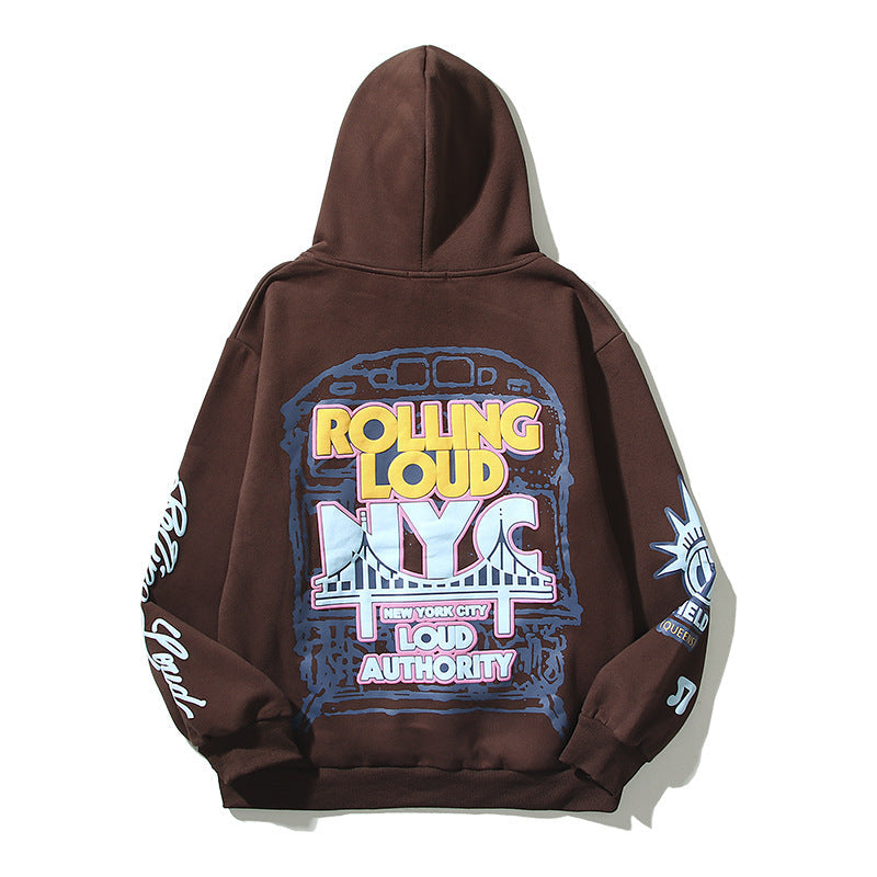 Kanye West Sunday Service Hoodie Autumn And Winter Letter Puff Print Hoodie Fleece-Lined