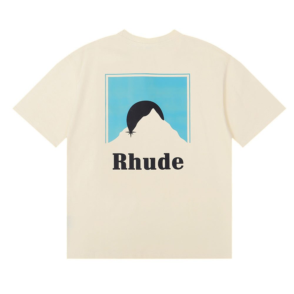 Rhude T Shirt Sunset Classic Alphabet Print Short Sleeve T-Shirt