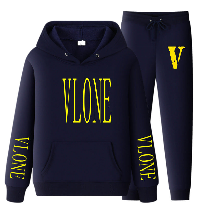 Vlone Hoodie & Pants 2 Piece Set Spring And Autumn Casual Sweater Loose Top