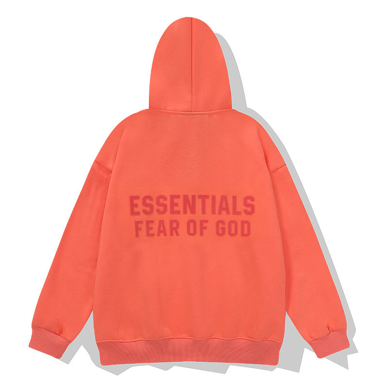 Kanye West Sunday Service Hoodie Fog Three-Dimensional Flocking Brushed Hoody Zipper Cardigan
