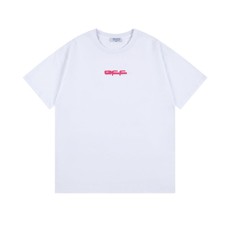 Off White T Shirts OW Dragon Bee Pattern Crew Neck Pullover Short Sleeve