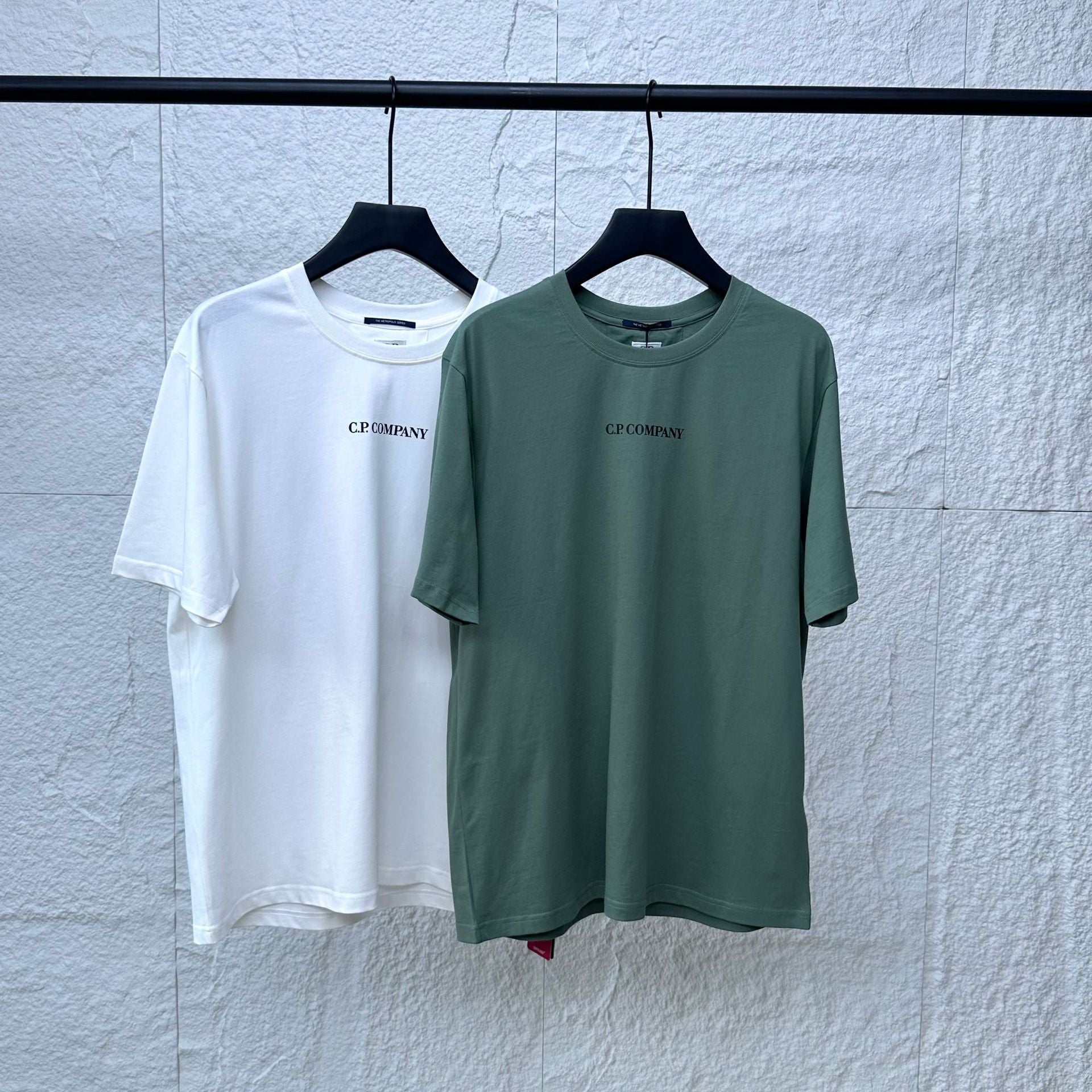 Cp Company T Shirts Embroidery Casual Crew Neck Short Sleeves