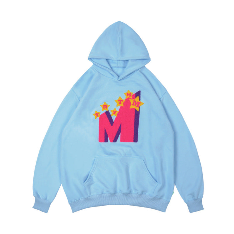 Man Fall Outfits Vintage Casual Hoodie Letter Hip Hop Hooded Sweater