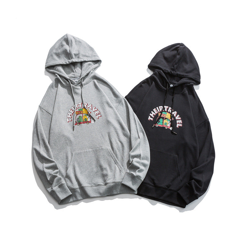 Men's Graphic Hoodies Men's Autumn Loose Hooded Sweater