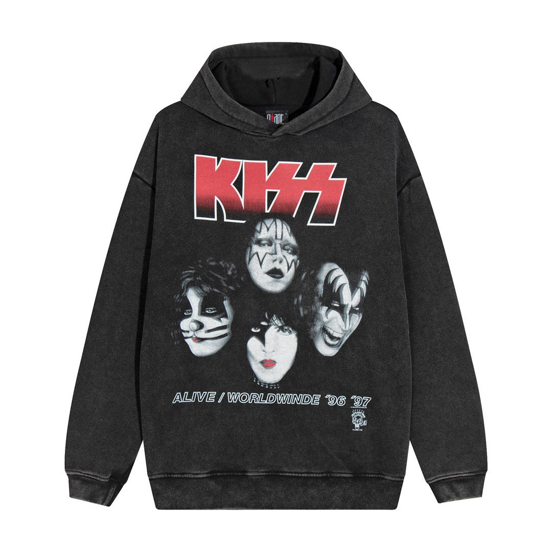 Nirvana Hoodie Fog Style Apollo Kiss Distressed Loose