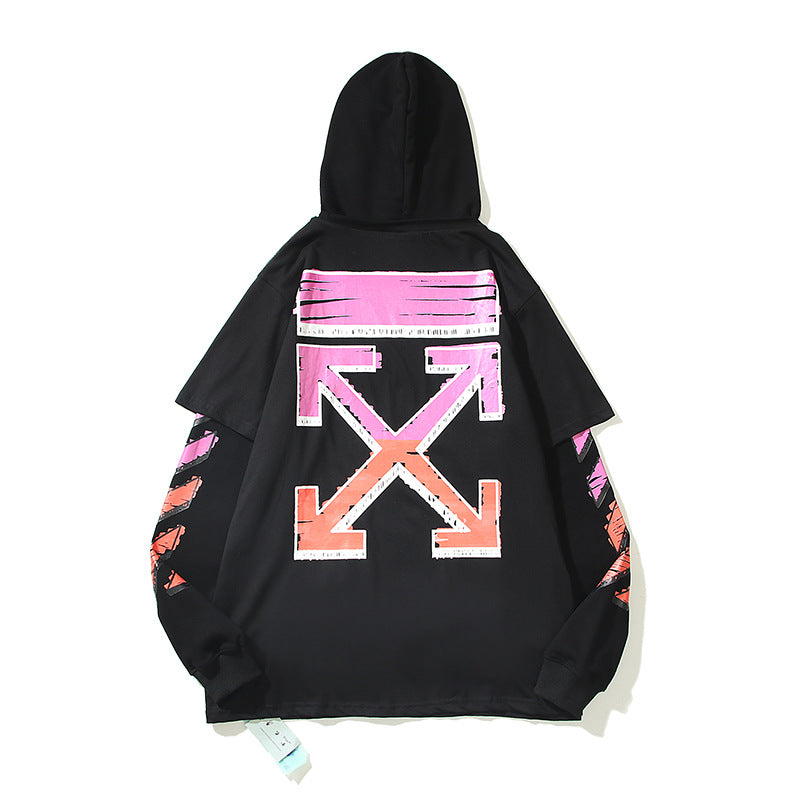 off White Hoodie Arrow Print Hoodie Sweater Men's and Women's Loose Coat