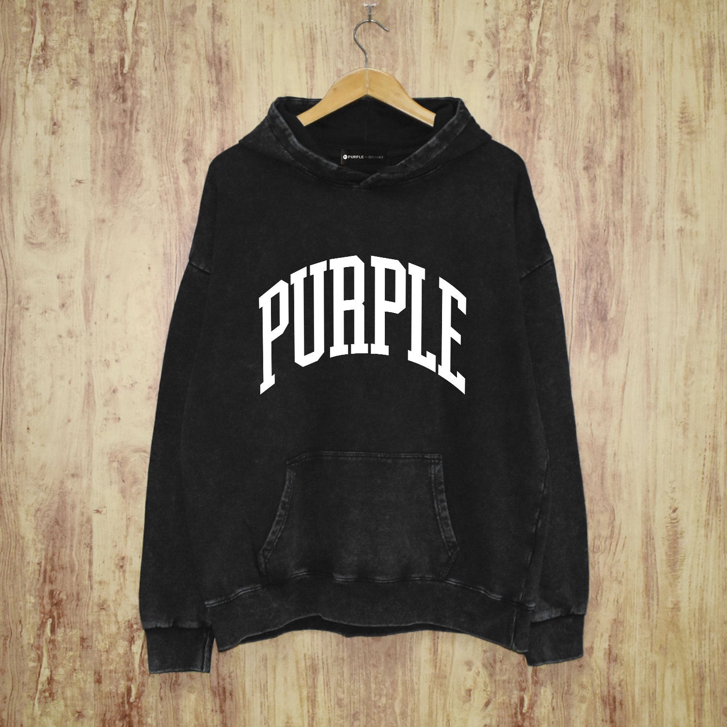 Purple Brand Distressed Hoodie Fashion Old Loose Hooded Sweater