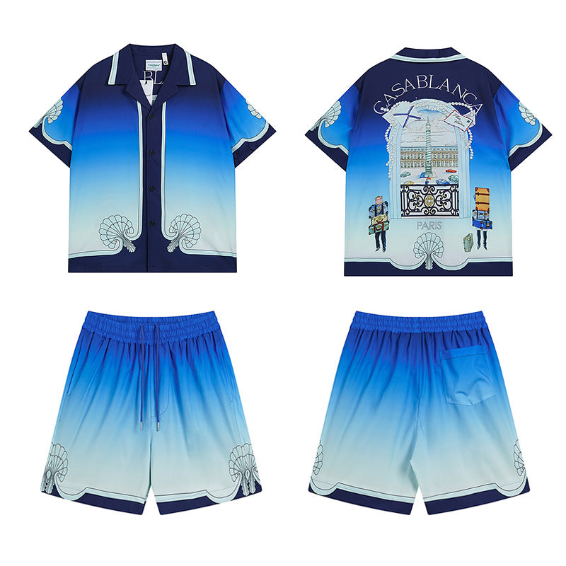 Casablanca Shirts And Shorts 2 Pieces Set Summer Short Shirt Shorts
