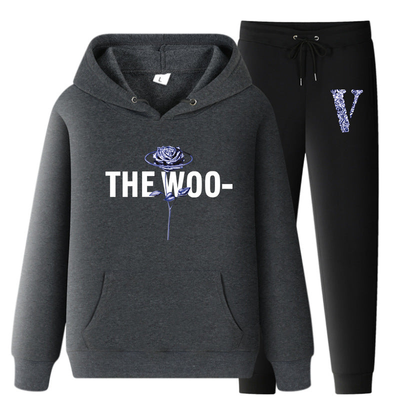 Vlone Hoodie & Pants 2 Piece Set Fall/Winter Hoodie Leisure Sports