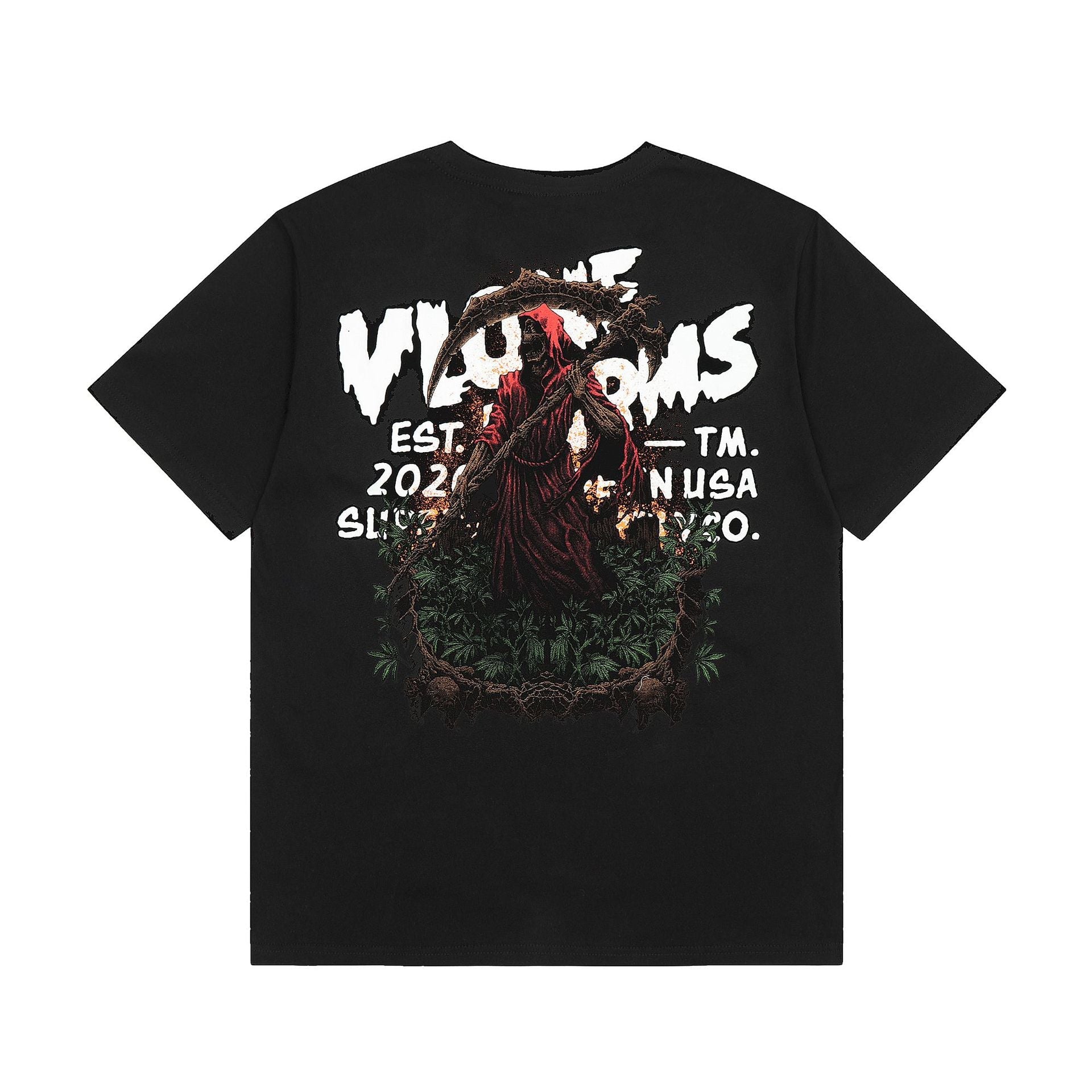 Vlone T Shirt Spring Summer Skull Reaper Pattern