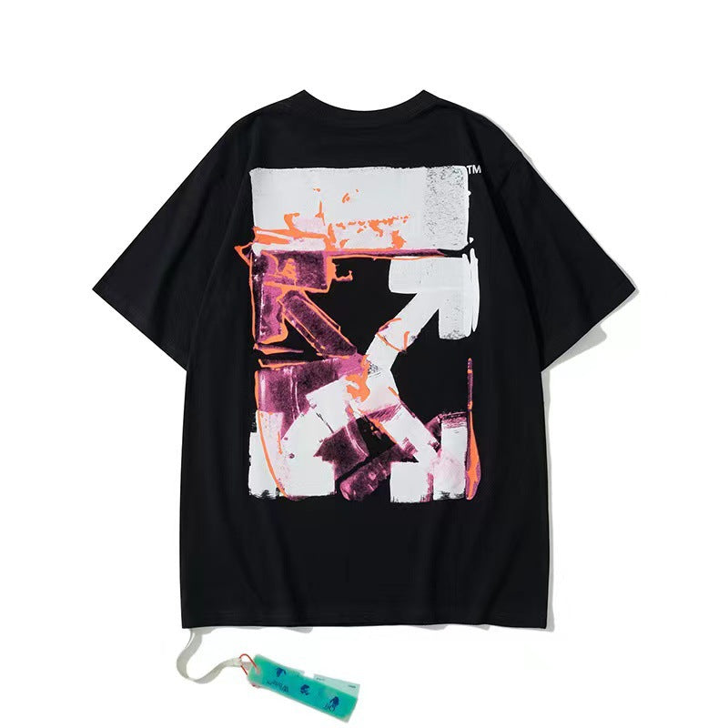 Off White T Shirts Graffiti Painting Arrow Print