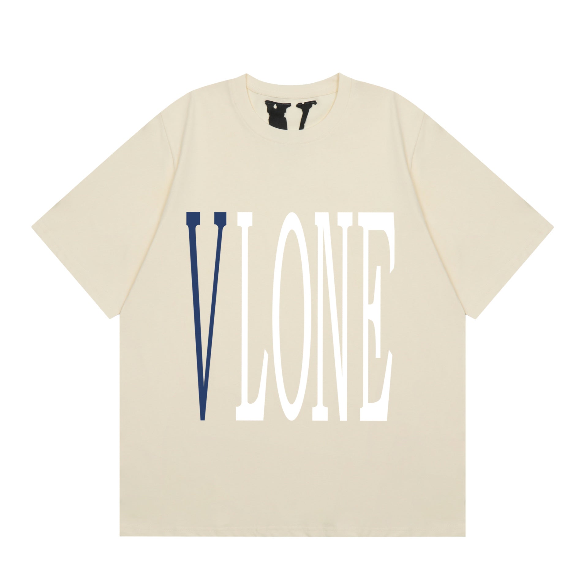 Vlone T Shirt Spring and Summer Big V Pattern Crew Neck