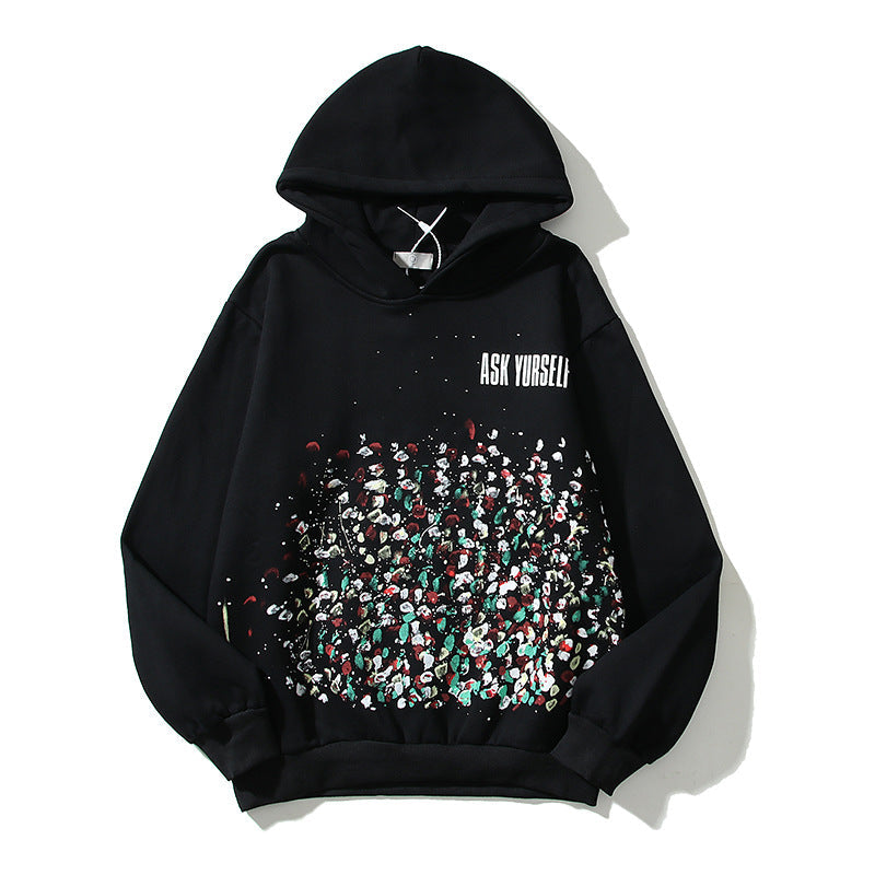 Kanye West Sunday Service Hoodie Splash-Ink Fireworks Print Loose Hooded Sweater