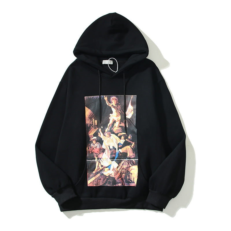 Kanye West Sunday Service Hoodie Oil Painting Printed Hoodie Winter Loose