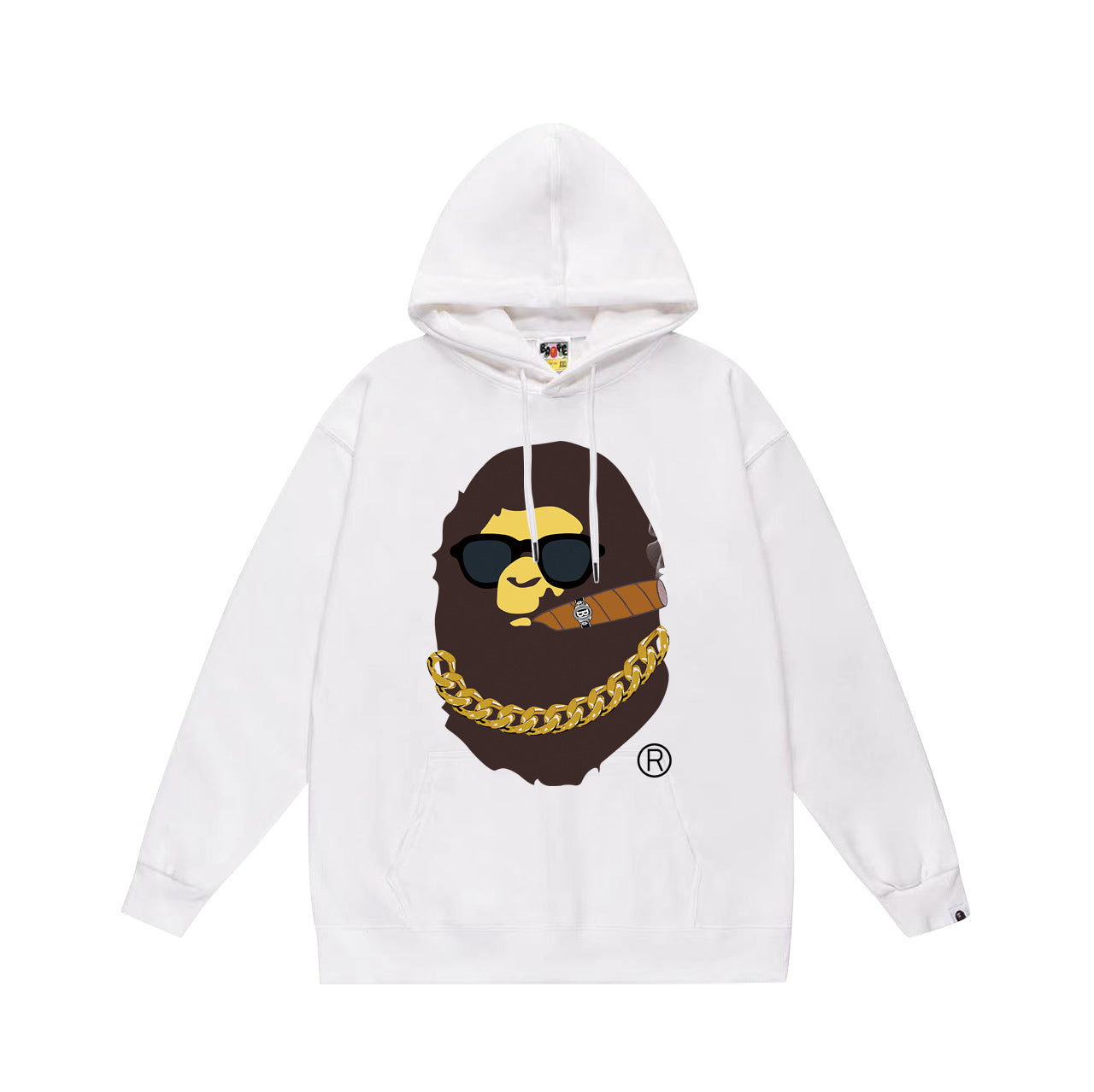 Bathing Ape Hoodie Autumn/Winter Letter Print Loose Hoodie Pullover Ape Sweater