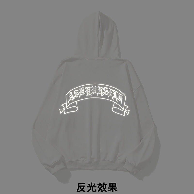 Kanye West Sunday Service Hoodie Autumn And Winter Distressed Reflective Loose Hooded Sweater