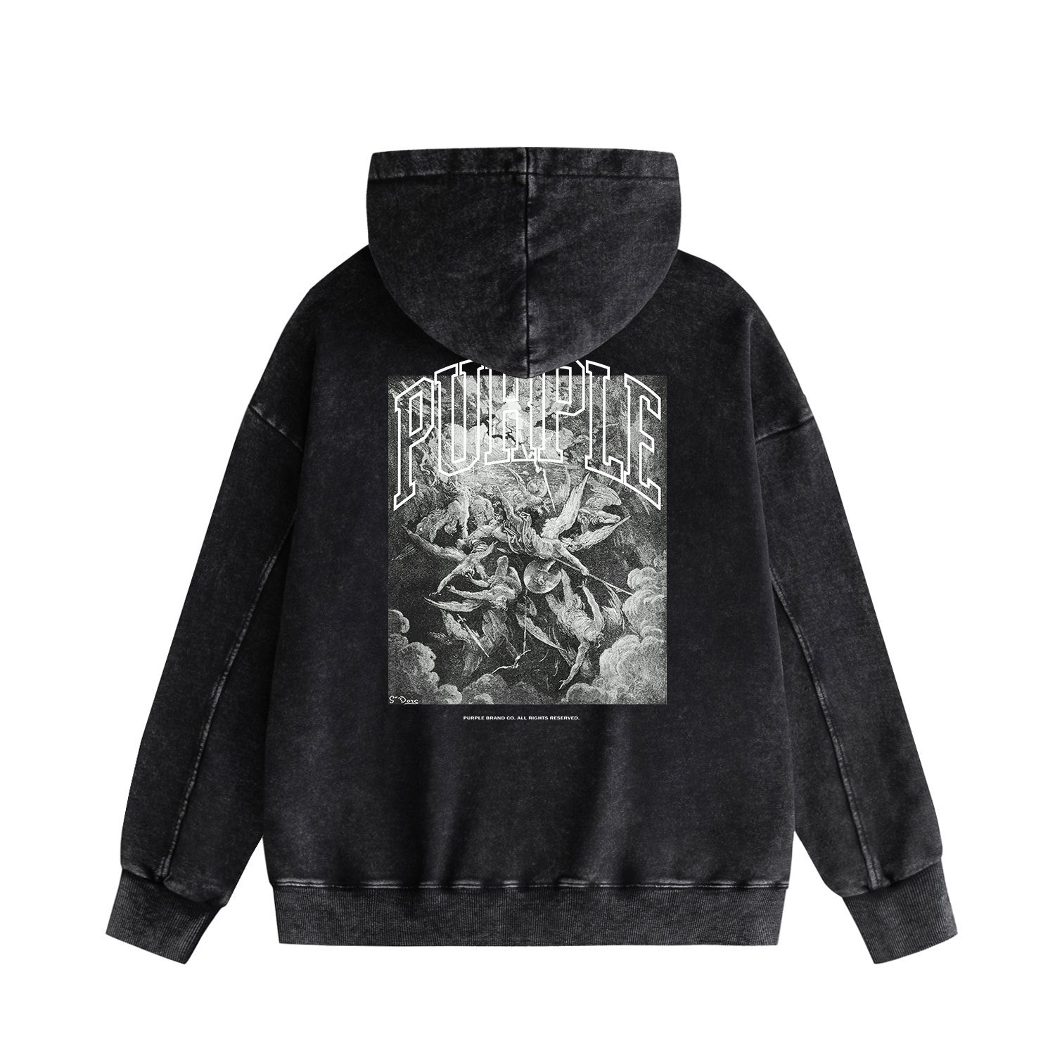 Purple Brand Distressed Hoodie Fashion Old Loose Hooded Sweater