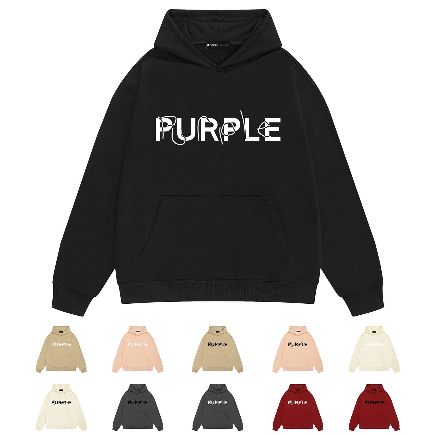 Purple Brand Hoodie Fashion Loose Hooded Sweater