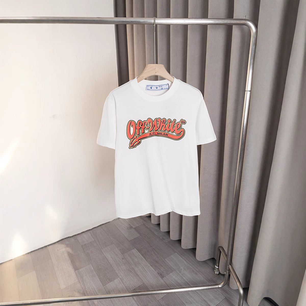 Off White T Shirts OW Letter Arrow Print Crew Neck Pullover Short Sleeves