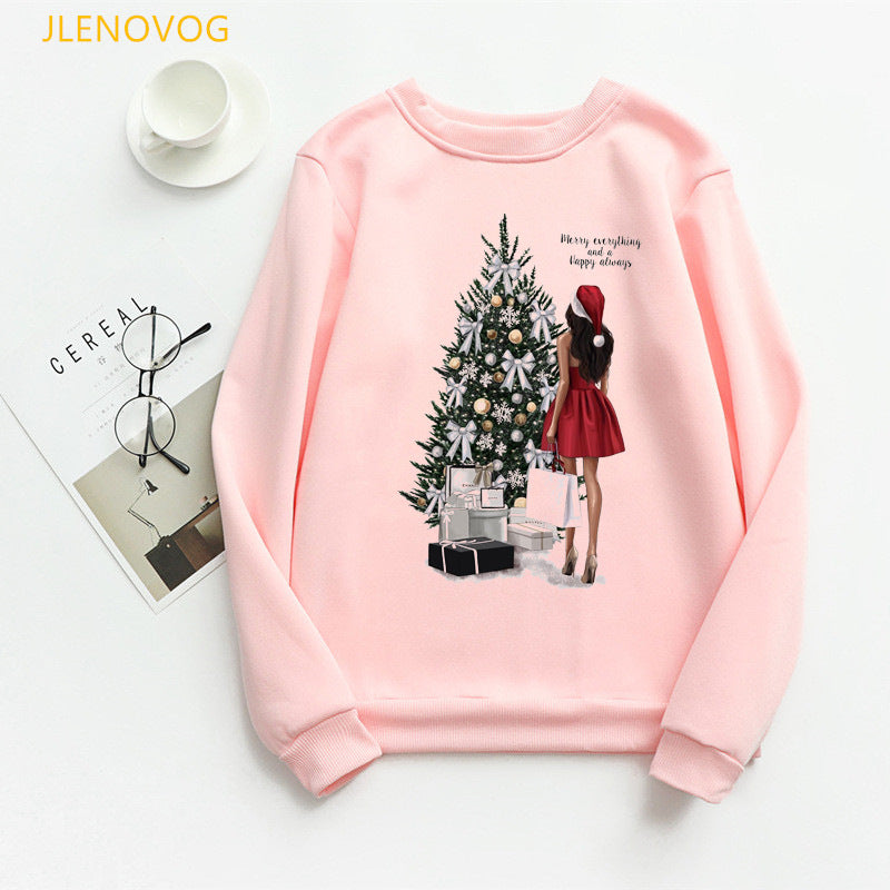 Christmas e and Christmas gifts print hoodies women clothes