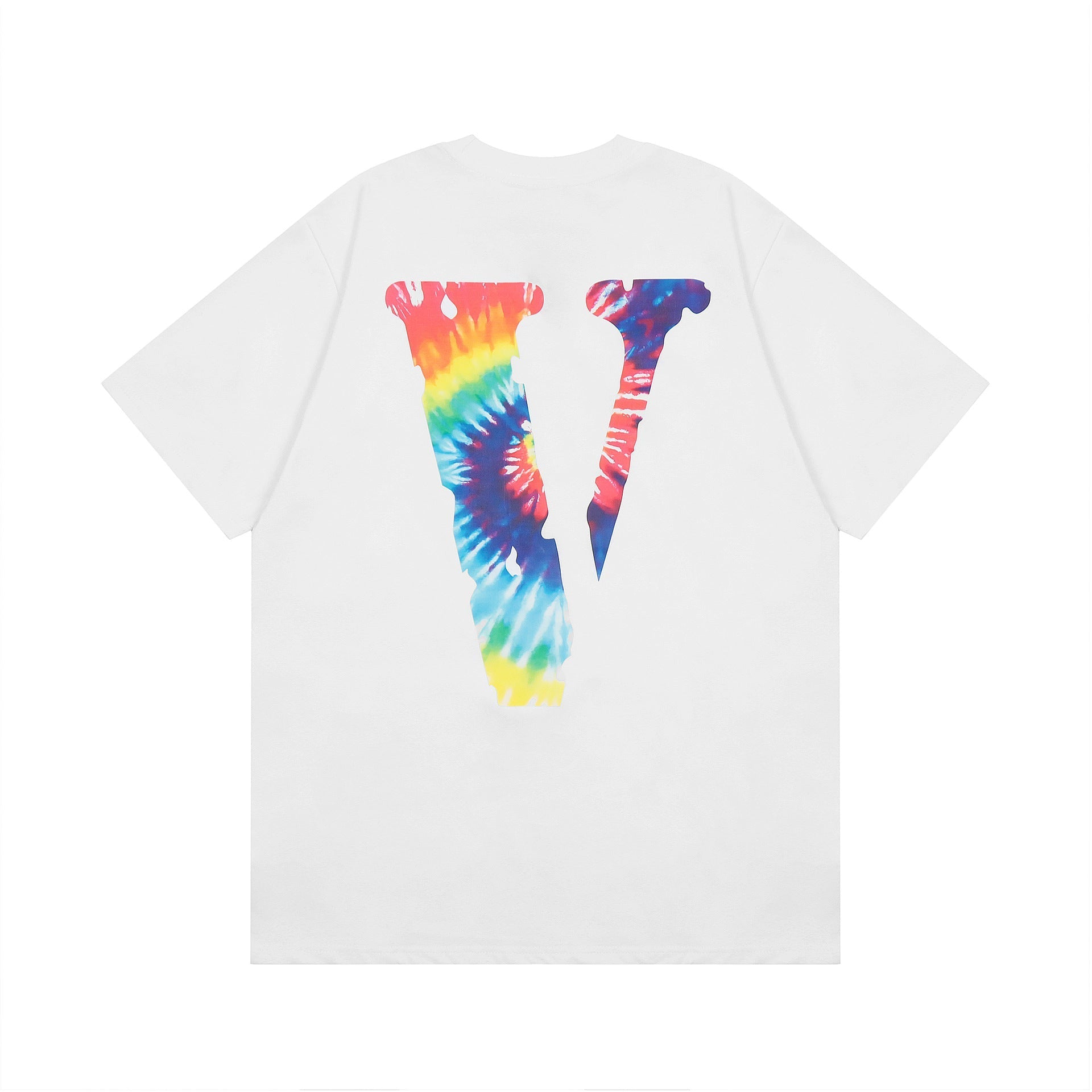 Vlone T Shirt Spring and Summer Big V Pattern Crew Neck