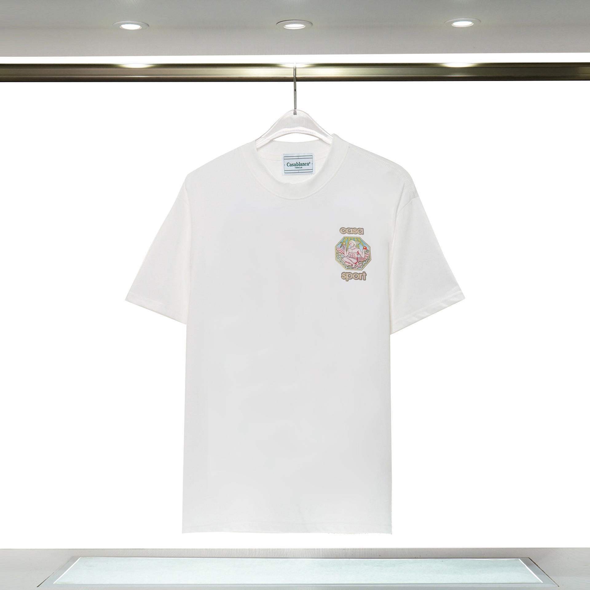 Casablanca T Shirts Painted Rabbit Print Cotton Tee