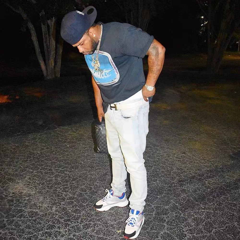 Rhude T Shirt Micro Label Letter Retro Printed Short Sleeve T-Shirt