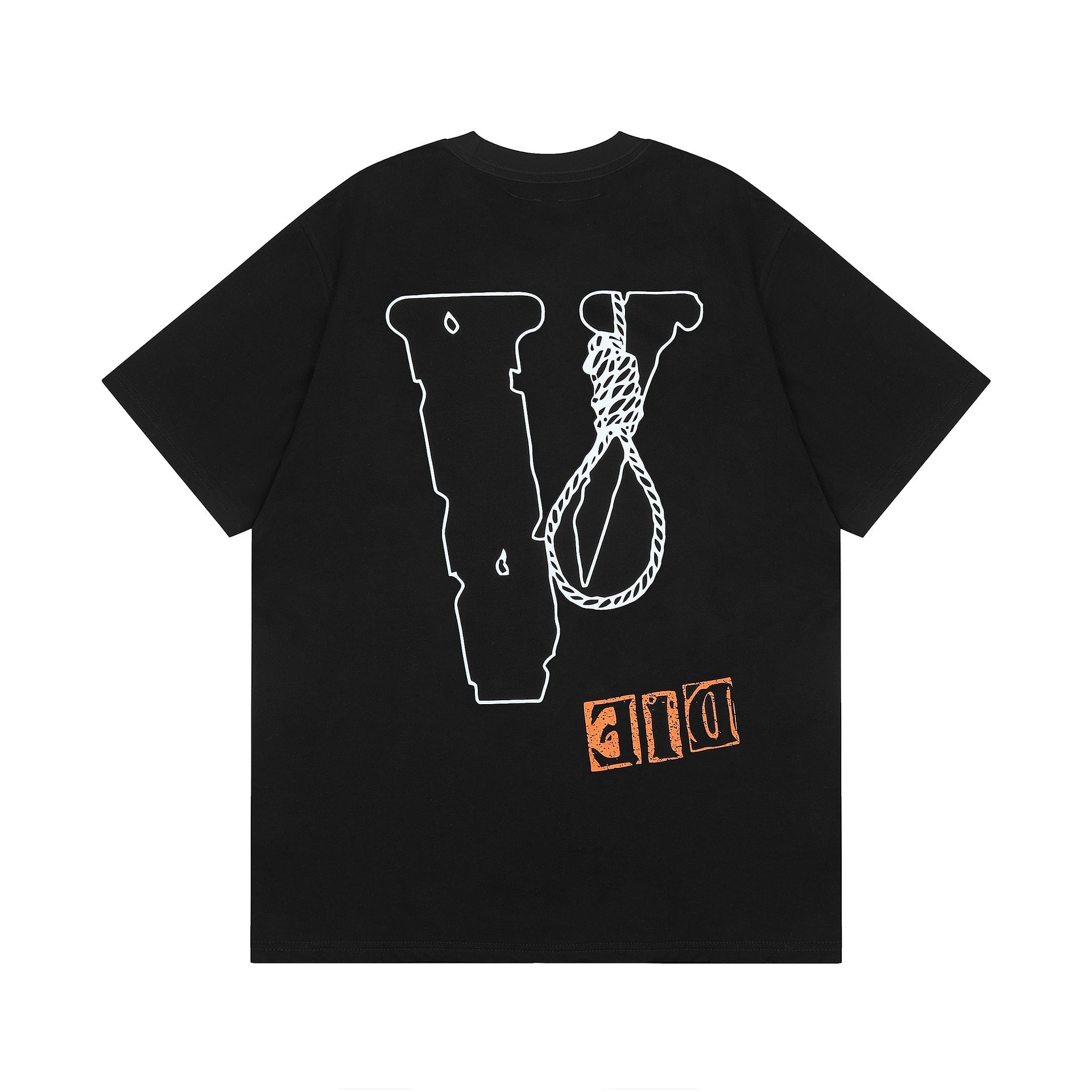 Vlone T Shirt Spring Summer Rope Letter Crew Neck