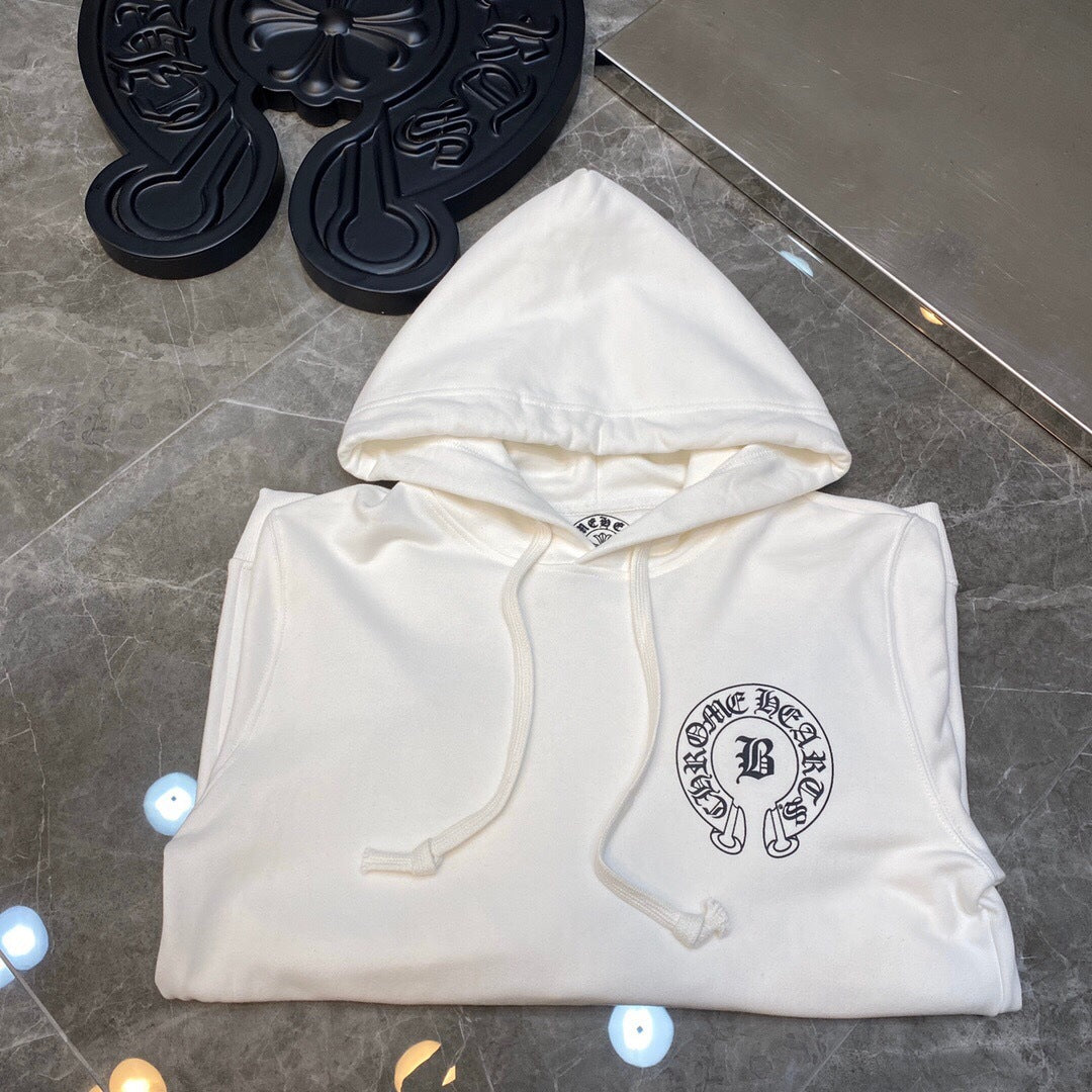 Chh Chrome Hearts Hoodie horseshoe Sanskrit LOGO print casual hooded sweater
