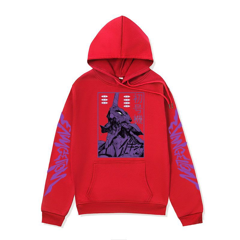 Anime Hoddies Anime Hoodie Tone Evangelion Printed Sweatshirt Spring and Autumn Fleece Hoodies